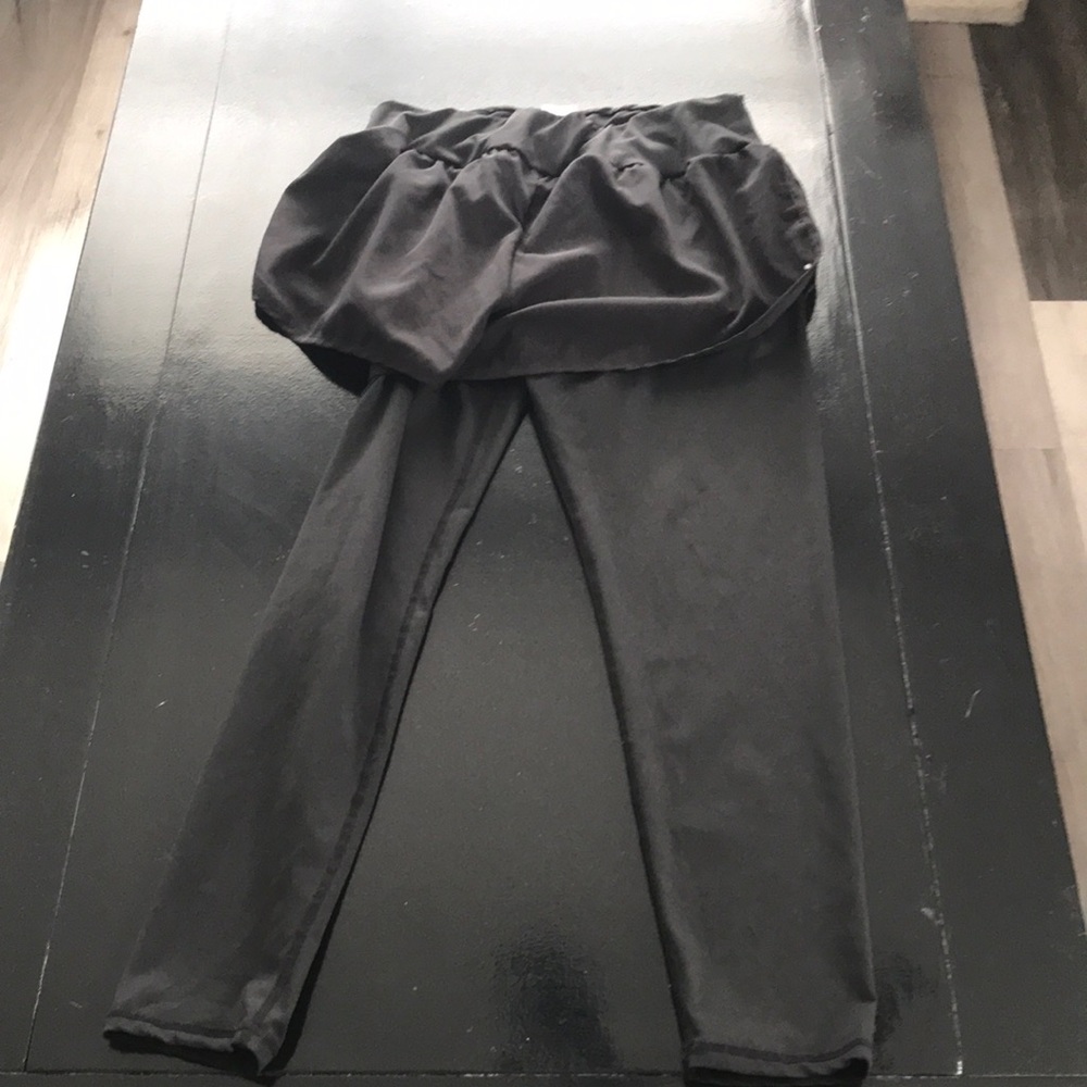 Girls Black Skirted Leggings - Everyday Stretch Leggings with Attached Skirt
